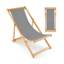 Folding Bamboo Sling Chair with Adjustable Backrest and Canvas-Natural by LJGDeals