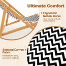 Folding Bamboo Sling Chair with Adjustable Backrest and Canvas-Natural by LJGDeals