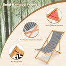Folding Bamboo Sling Chair with Adjustable Backrest and Canvas-Natural by LJGDeals