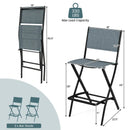 Folding Bar Stools Set of 2 Backrest Humanized Footrest by LJGDeals