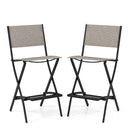 Folding Bar Stools Set of 2 Backrest Humanized Footrest-Blue by DirectDeals
