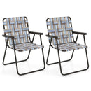 2 Pieces Folding Beach Chair Camping Lawn Webbing Chair by LJGDeals