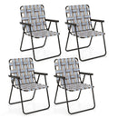 2 Pieces Folding Beach Chair Camping Lawn Webbing Chair by LJGDeals