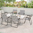 2 Pieces Folding Beach Chair Camping Lawn Webbing Chair by LJGDeals