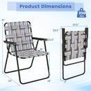 2 Pieces Folding Beach Chair Camping Lawn Webbing Chair by LJGDeals