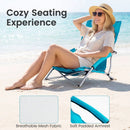 Folding Beach Chairs Set of 2 Portable Lightweight Low Seat Chairs with Padded Armrests by LJGDeals