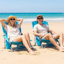 Folding Beach Chairs Set of 2 Portable Lightweight Low Seat Chairs with Padded Armrests by LJGDeals