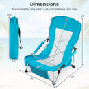 Folding Beach Chairs Set of 2 Portable Lightweight Low Seat Chairs with Padded Armrests by LJGDeals