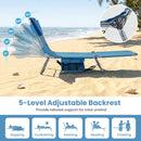 Folding Beach Lounge Chair with Adjustable Backrest for Lawn by LJGDeals