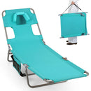 Folding Beach Lounge Chair with Adjustable Backrest for Lawn by DirectDeals