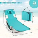 Folding Beach Lounge Chair with Adjustable Backrest for Lawn by LJGDeals