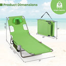 Folding Beach Lounge Chair with Adjustable Backrest for Lawn by LJGDeals
