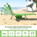 Folding Beach Lounge Chair with Adjustable Backrest for Lawn by LJGDeals