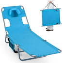 Folding Beach Lounge Chair with Adjustable Backrest for Lawn by DirectDeals