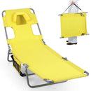 Folding Beach Lounge Chair with Adjustable Backrest for Lawn by DirectDeals