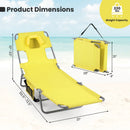 Folding Beach Lounge Chair with Adjustable Backrest for Lawn by LJGDeals