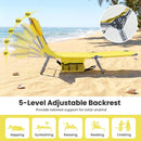 Folding Beach Lounge Chair with Adjustable Backrest for Lawn by DirectDeals