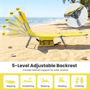 Folding Beach Lounge Chair with Adjustable Backrest for Lawn by LJGDeals