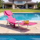 Folding Beach Lounge Chair with Adjustable Backrest for Lawn by DirectDeals
