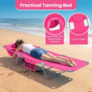 Folding Beach Lounge Chair with Adjustable Backrest for Lawn by LJGDeals