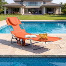 Folding Beach Lounge Chair with Adjustable Backrest for Lawn by LJGDeals