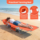 Folding Beach Lounge Chair with Adjustable Backrest for Lawn by LJGDeals