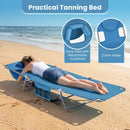 Folding Beach Lounge Chair with Adjustable Backrest for Lawn by DirectDeals