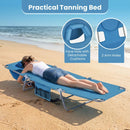 Folding Beach Lounge Chair with Adjustable Backrest for Lawn by LJGDeals