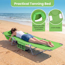 Folding Beach Lounge Chair with Adjustable Backrest for Lawn by DirectDeals
