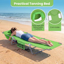 Folding Beach Lounge Chair with Adjustable Backrest for Lawn by LJGDeals