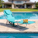 Folding Beach Lounge Chair with Adjustable Backrest for Lawn by LJGDeals
