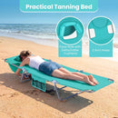 Folding Beach Lounge Chair with Adjustable Backrest for Lawn by LJGDeals
