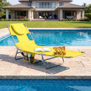 Folding Beach Lounge Chair with Adjustable Backrest for Lawn by LJGDeals