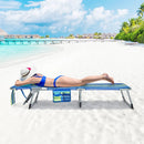 Folding Beach Lounge Chair with Pillow for Outdoor-Blue & Green by LJGDeals