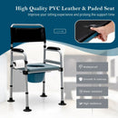 4-in-1 Folding Bedside Commode Chair with Detachable Bucket and Towel Holder by LJGDeals