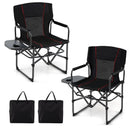 Folding Camping Chair with Side Table and Cup Holder with Carrying Bag by LJGDeals