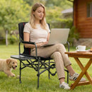 Folding Camping Chair with Side Table and Cup Holder with Carrying Bag by LJGDeals