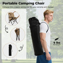 Folding Camping Chair for Adults with Adjustable Backrest and Carrying Bag-Khaki by LJGDeals