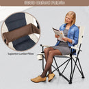 Folding Camping Chair with Cup Holder Armrest and Lumbar Pillow by LJGDeals