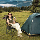 Folding Camping Chair with Footrest Camping Lounge Chair with Carry Bag-Black by LJGDeals