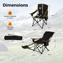 Folding Camping Chair with Footrest Camping Lounge Chair with Carry Bag-Black by LJGDeals