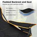 Folding Camping Chair with Footrest Camping Lounge Chair with Carry Bag-Black by LJGDeals