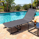 Folding Camping Cot with Mattress 3 in 1 Convertible Single Sofa Chaise Lounge Chair Sleeper-Gray by LJGDeals