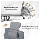 Folding Camping Cot with Mattress 3 in 1 Convertible Single Sofa Chaise Lounge Chair Sleeper-Gray by LJGDeals