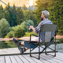 Folding Camping Directors Chair with Cooler Bag and Side Table by LJGDeals