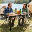 Folding Camping Table with Adjustable Heights Storage Net & Handle by LJGDeals