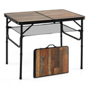 Folding Camping Table with Adjustable Heights Storage Net & Handle by LJGDeals