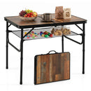 Folding Camping Table with Adjustable Heights Storage Net & Handle by LJGDeals