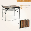 Folding Camping Table with Adjustable Heights Storage Net & Handle by LJGDeals
