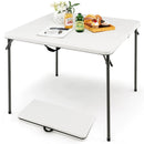 Folding Camping Table with All-Weather HDPE Tabletop and Rustproof Steel Frame by LJGDeals
